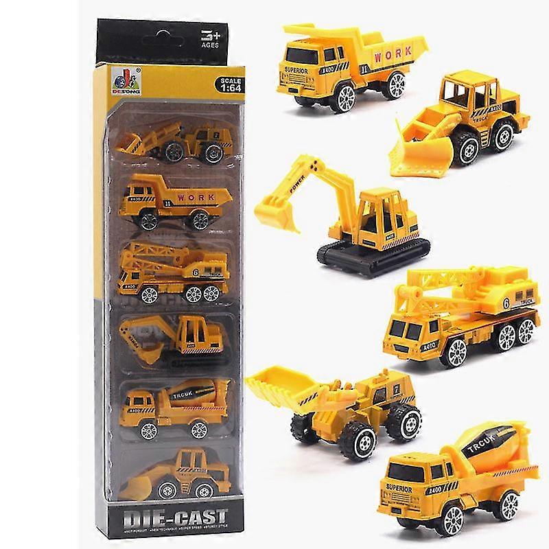 6 kpl autot Lelu painevalettu metallinen lelusetti Ajoneuvoseosautomallit Lelu lapsille Taaperot Pojat