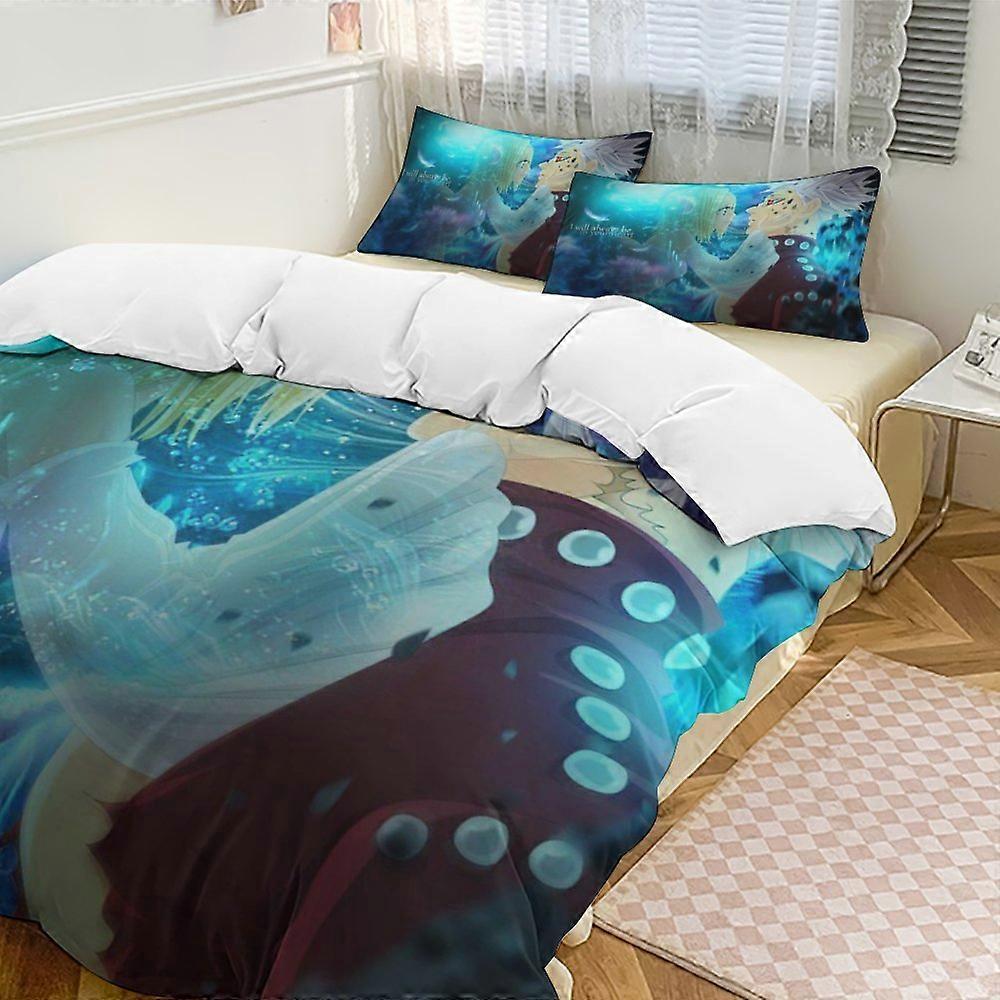 x124 Os Sete Pecados Capitais Conjunto de Cama de 3 Peças Quente e Confortável Conjunto de Capa de Edredom Macia com 1 Capa de Edredom e 2 Fronhas para Quarto b124