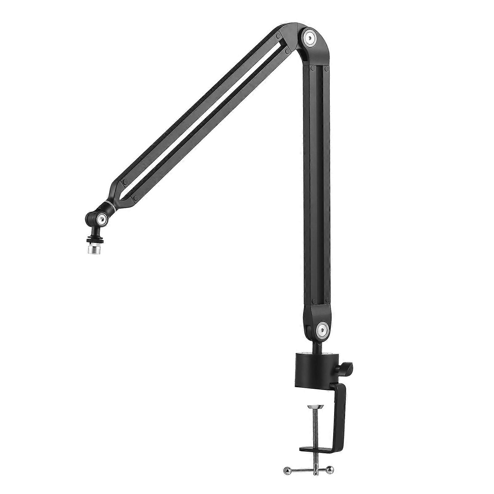 Microphone Arm Stand Set All Metal Heavy Duty Mic Suspension Arm Hands-free Flexible Mic Stand Bracket with C-Clamp Sticky Tape for Singing Live Strea