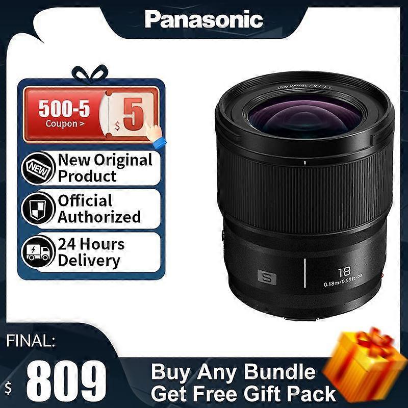 Lensa Fokus Tetap Sudut Lebar Ultra Panasonic 18Mm F1.8 Lensa Kamera Tanpa Bingkai Penuh Bayonet L S-S18GK 18F1.8