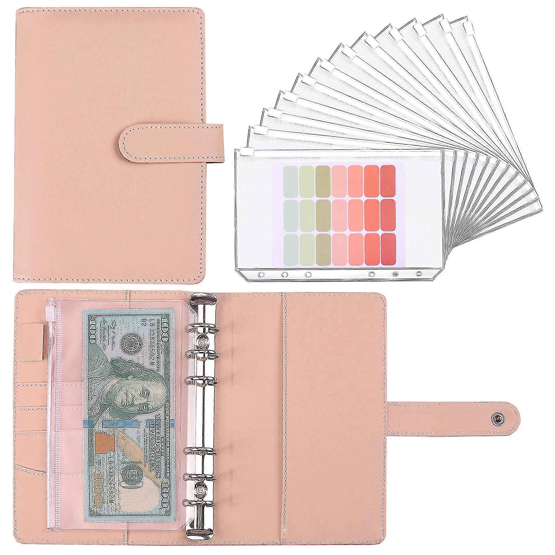 A6 Budget Binder con buste di cassa, Raccoglitore per notebook in pelle Pu