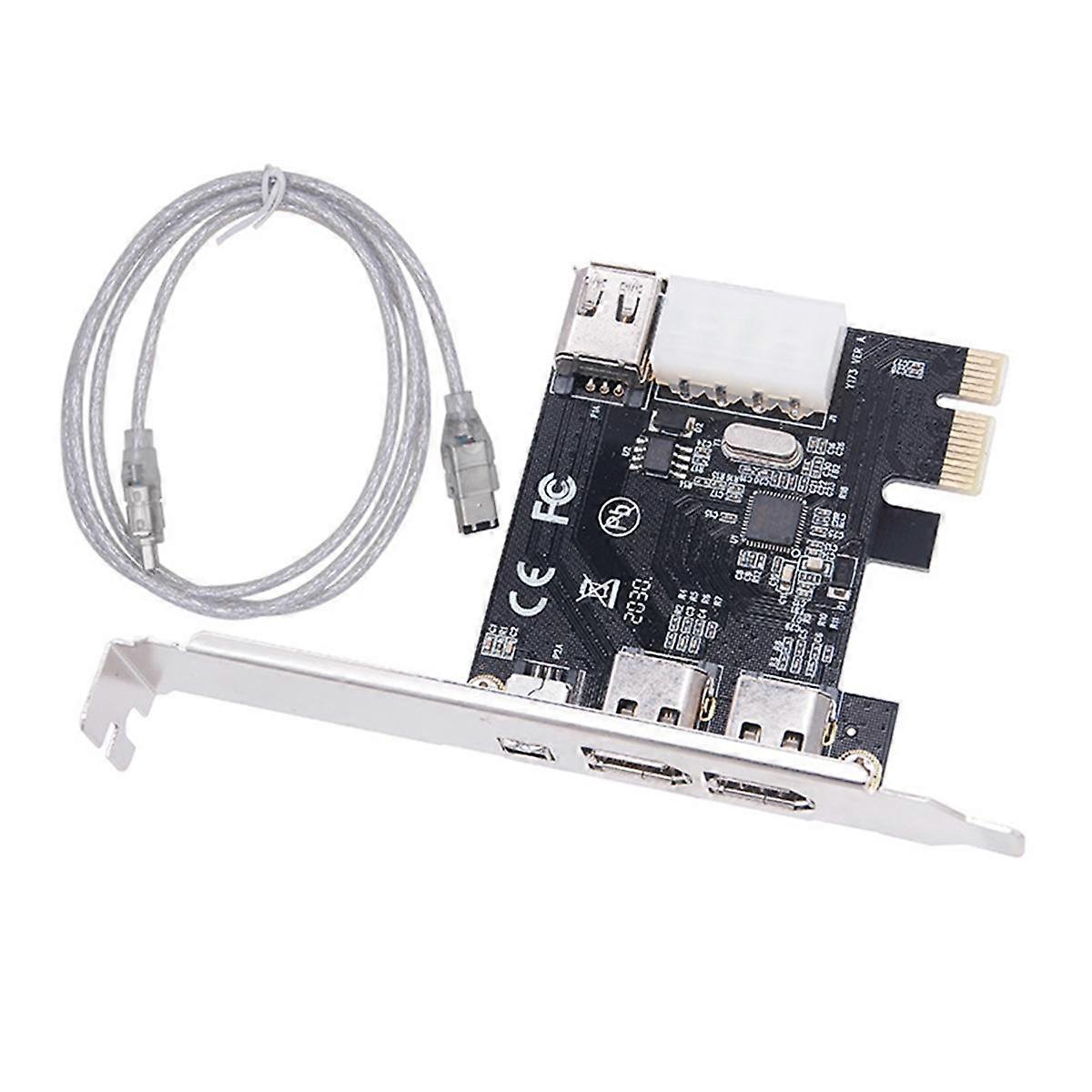 PCI-E 1X 1394 4 منفذ DV HD بطاقة التقاط الفيديو بطاقة فاير واير 800/400/200 / 100Mbps يدعم التبديل السريع