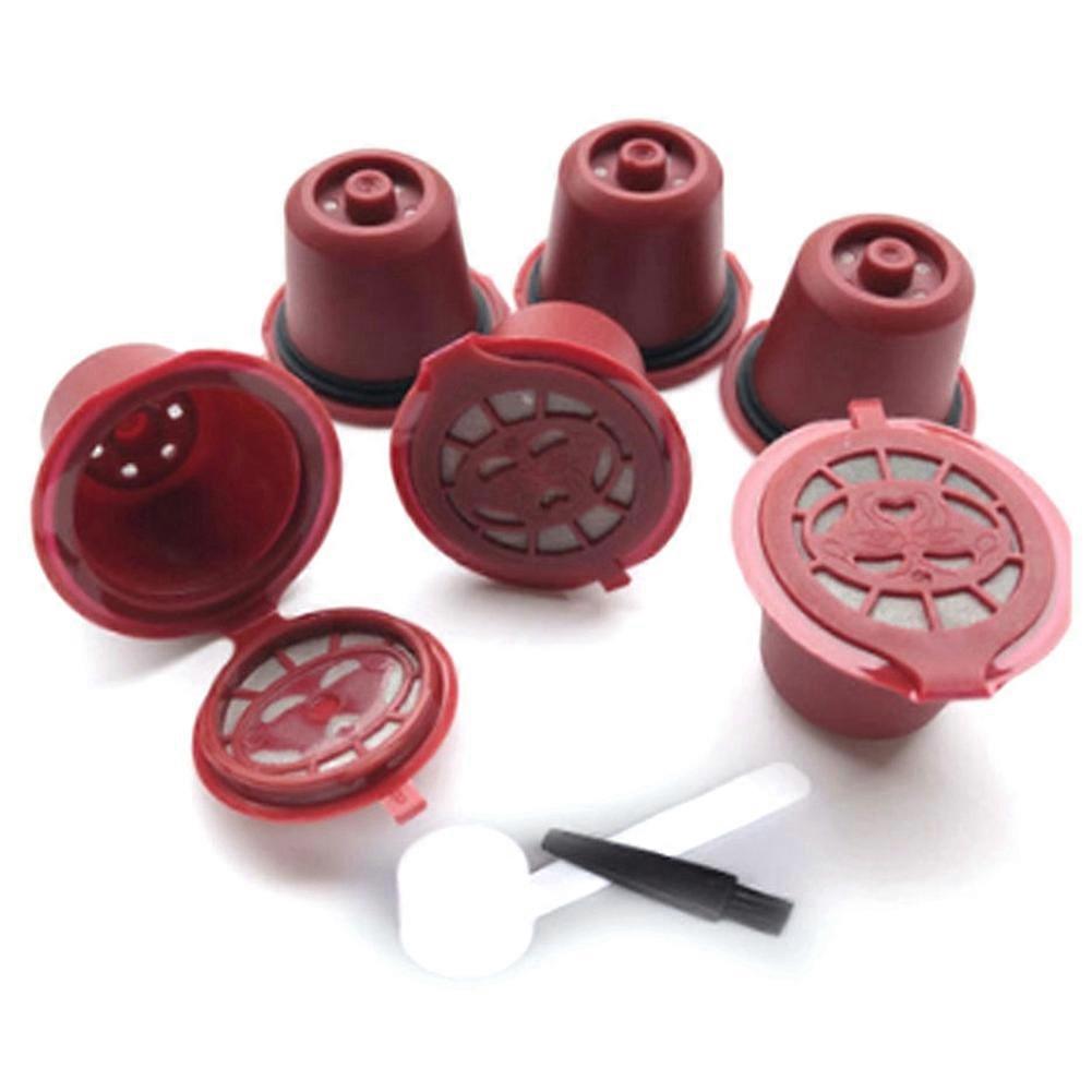 Suitable for Coffee Machine Stainless Steel Coffee Capsule Reusable Filling Coffee Powder, 6PCS, Re