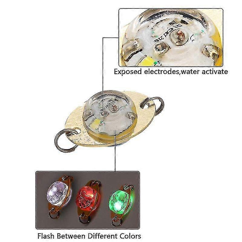 5 Pcs Mini Fishing Lure Light Led Deep Drop Underwater,red