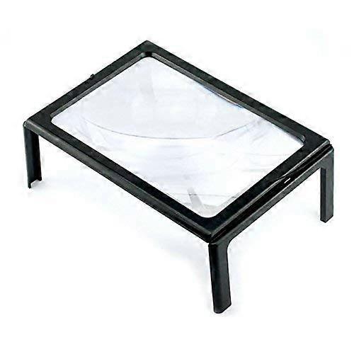 3X Full Page Magnifier Hanging Folding Loupe 4 LED Light Illuminated Hands Free Magnifying Glass Table Desktop Rectangular