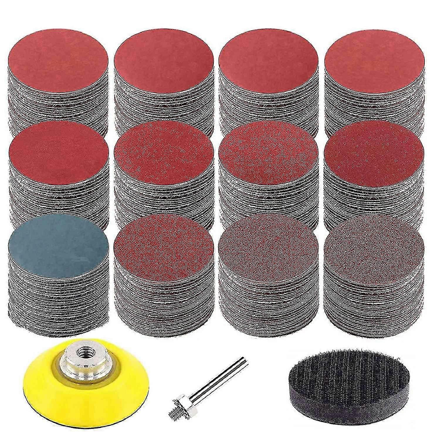 240 Pcs 2 Inch Sanding Discs Pad Kit Hook And Loop Sandpaper Discs With Soft Foam Buffering Pad (60