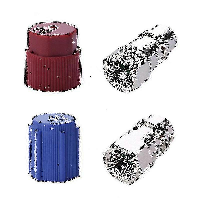 Set Of 2 A/c R-12 To R-134a Low/high Side Retrofit Conversion Adapter Fitting Caps Kit Air
