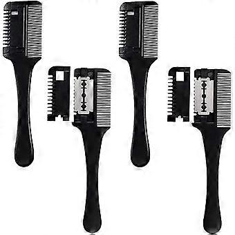 Razor Comb, 4pcs Double Hair Comb, Hair Cutting Razor Comb, Professional Hair Cutting Tools