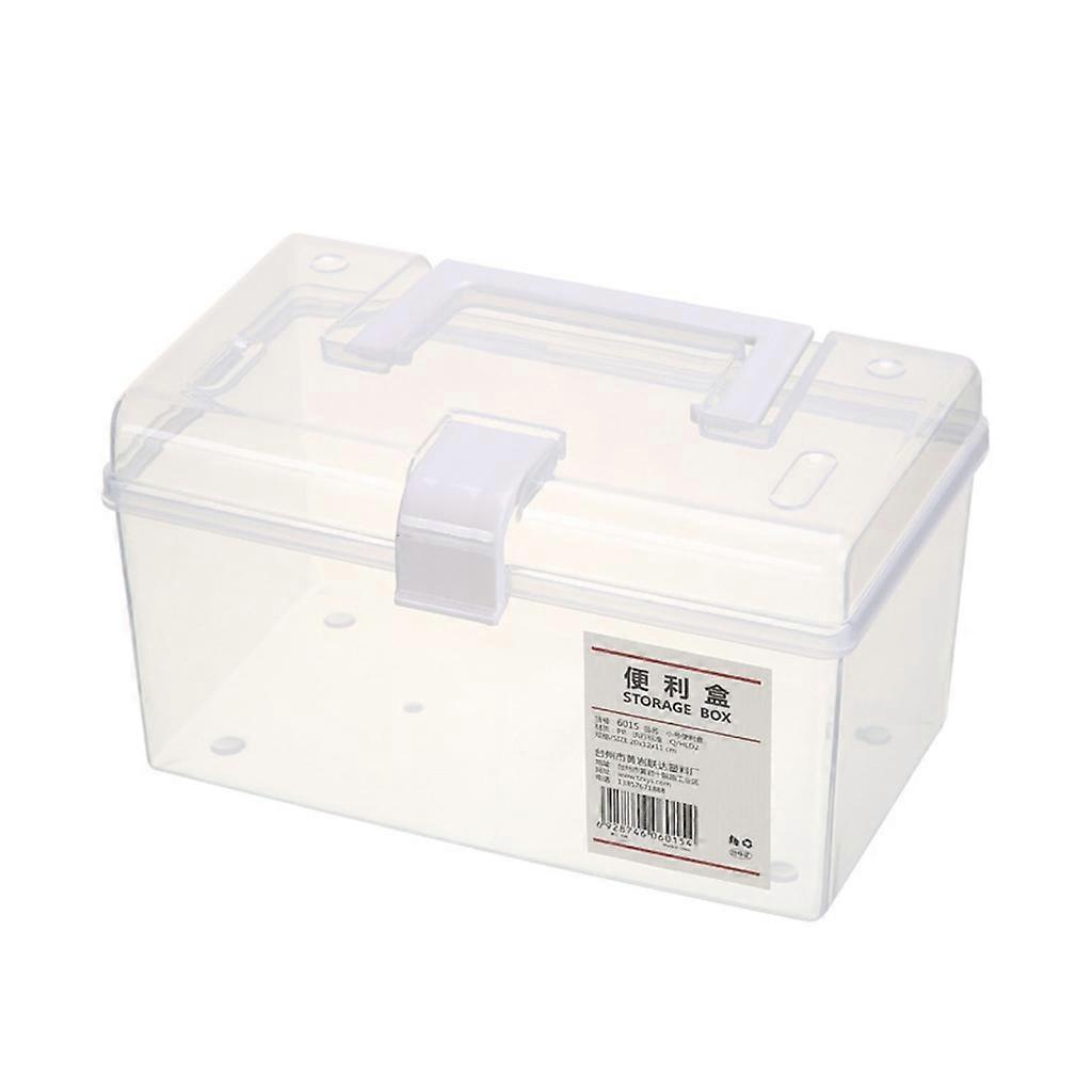 Portable Clear Storage Box with Handle Medicine Tool Storage Organizer