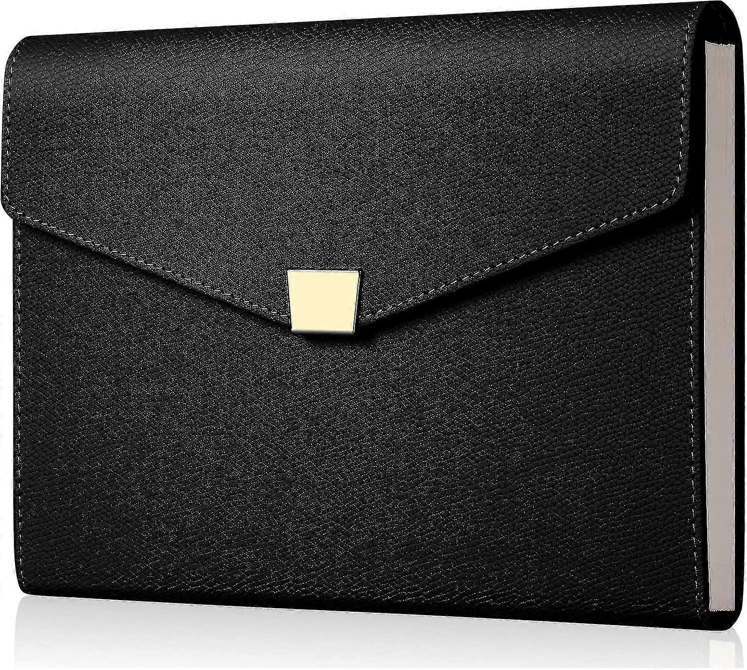 College Ruled Notebook - Magnetic Flap Closure Notebook With Pen Holder, 192 Numbered Pages A5 Lined Journal For Writing, 100gsm Thick Paper, Leather