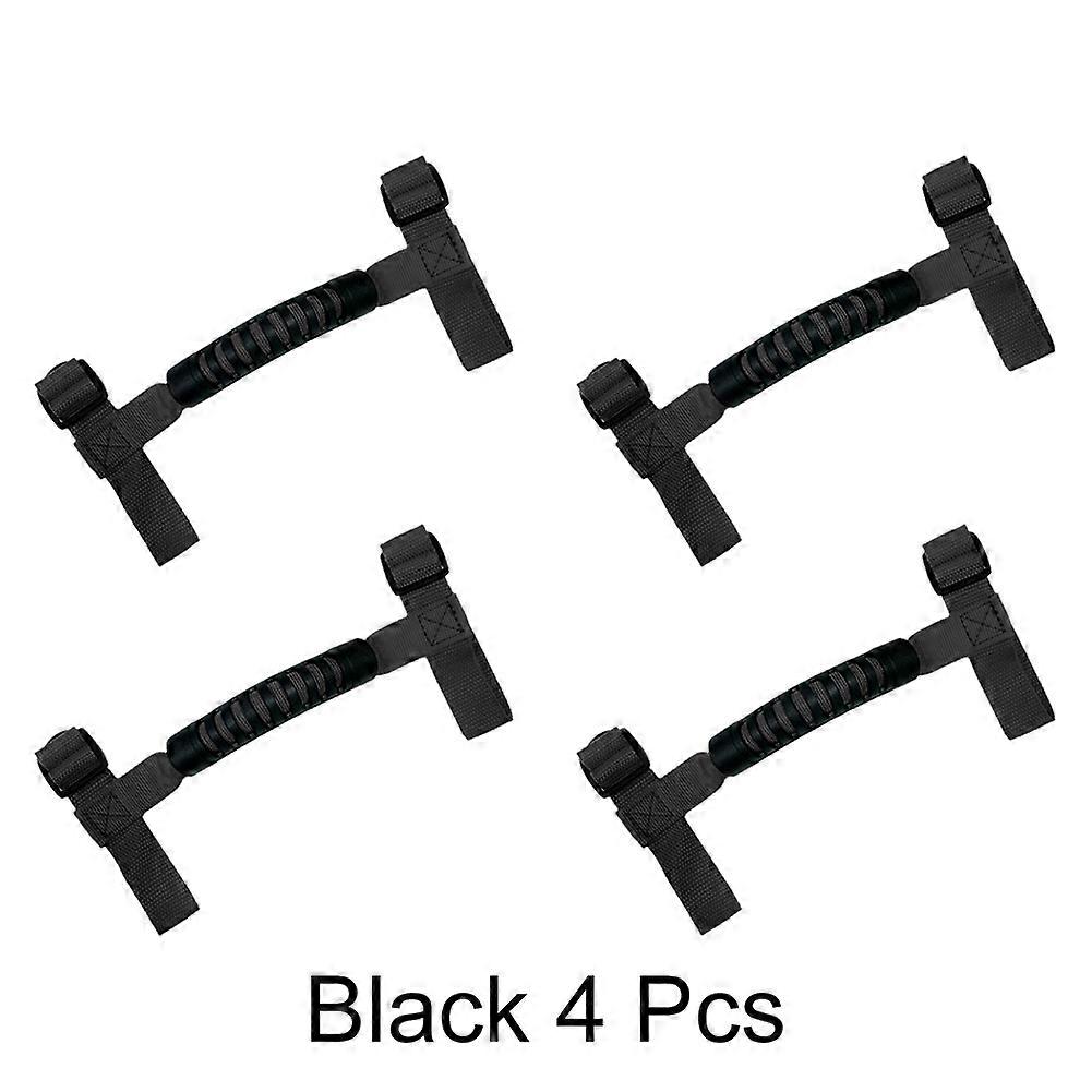 4pcs Armrest Top Grab Handles Grip Bar Pulling Tab Roll Bar Mount for Jeep Wrangler TJ CJ YJ JK JL 1955-2021 Handrail Acces