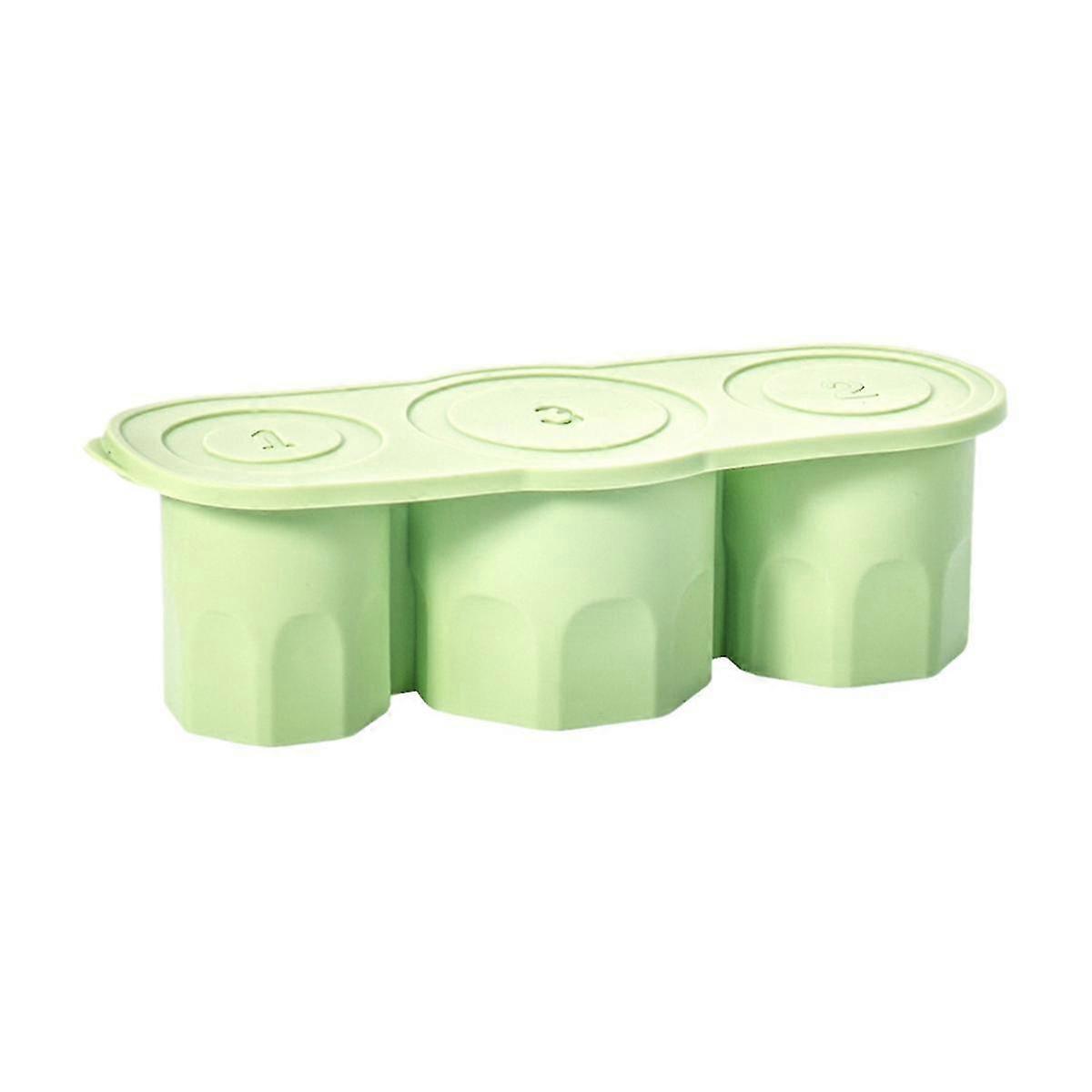 Green Easy Release Silicone Ice Tray for Making 3 Sizes of Hollow Diamond-Shaped Ice-Cubes for Cool