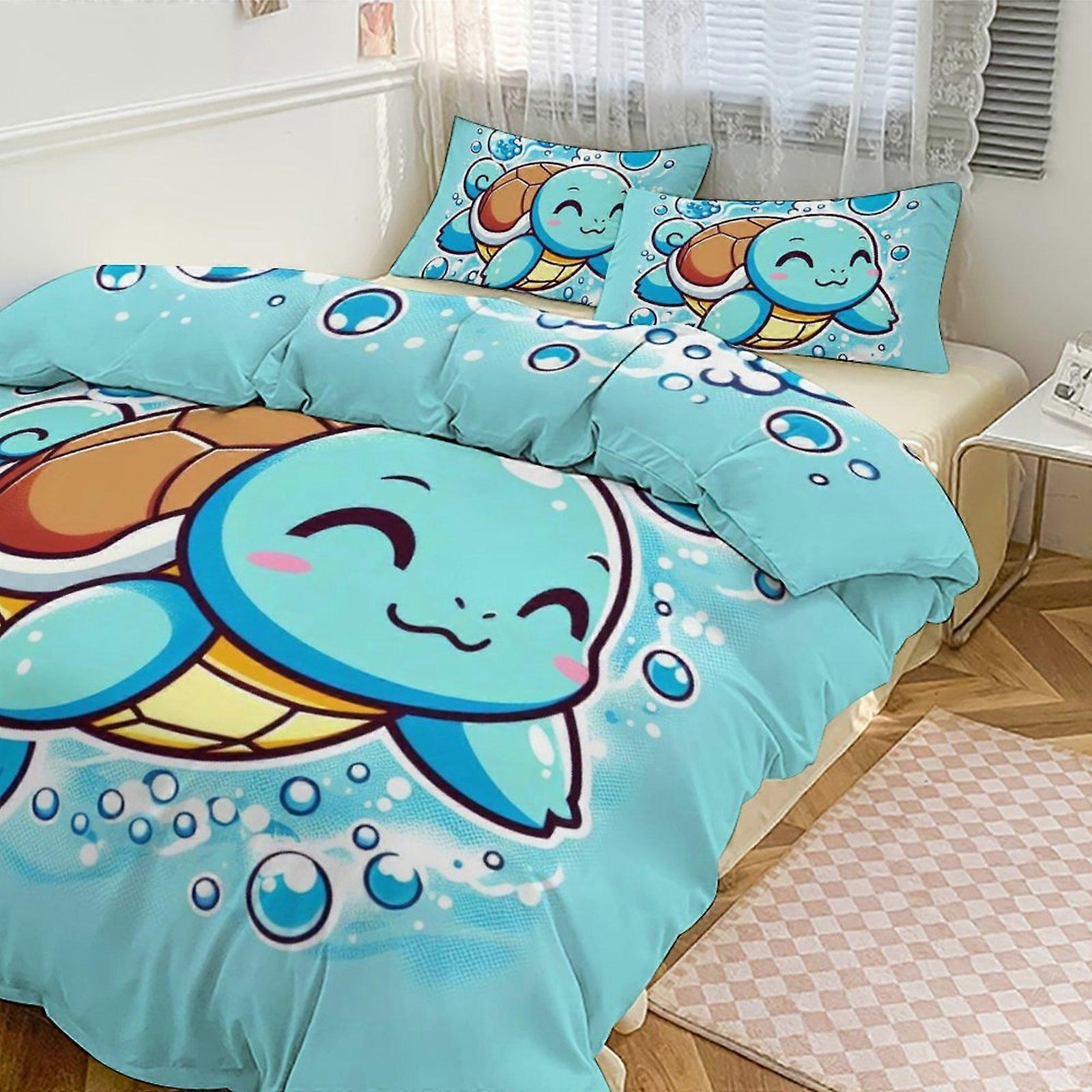 Ez85 Squi_rtle Print Bedding Set Pattern Duvet Cove Set 3 Pieces 1 Quilt Cover And 2 Pillowcases for Women Men Teens Multiple sizes to choose from IU8