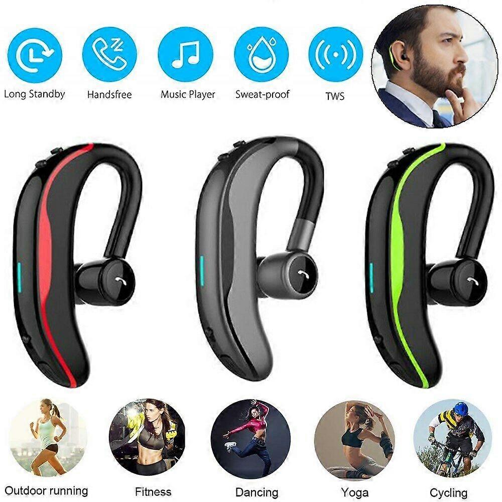 Bluetooth Headset Wireless Earpiece Hands-Free Calling With Clear Voice Earbuds