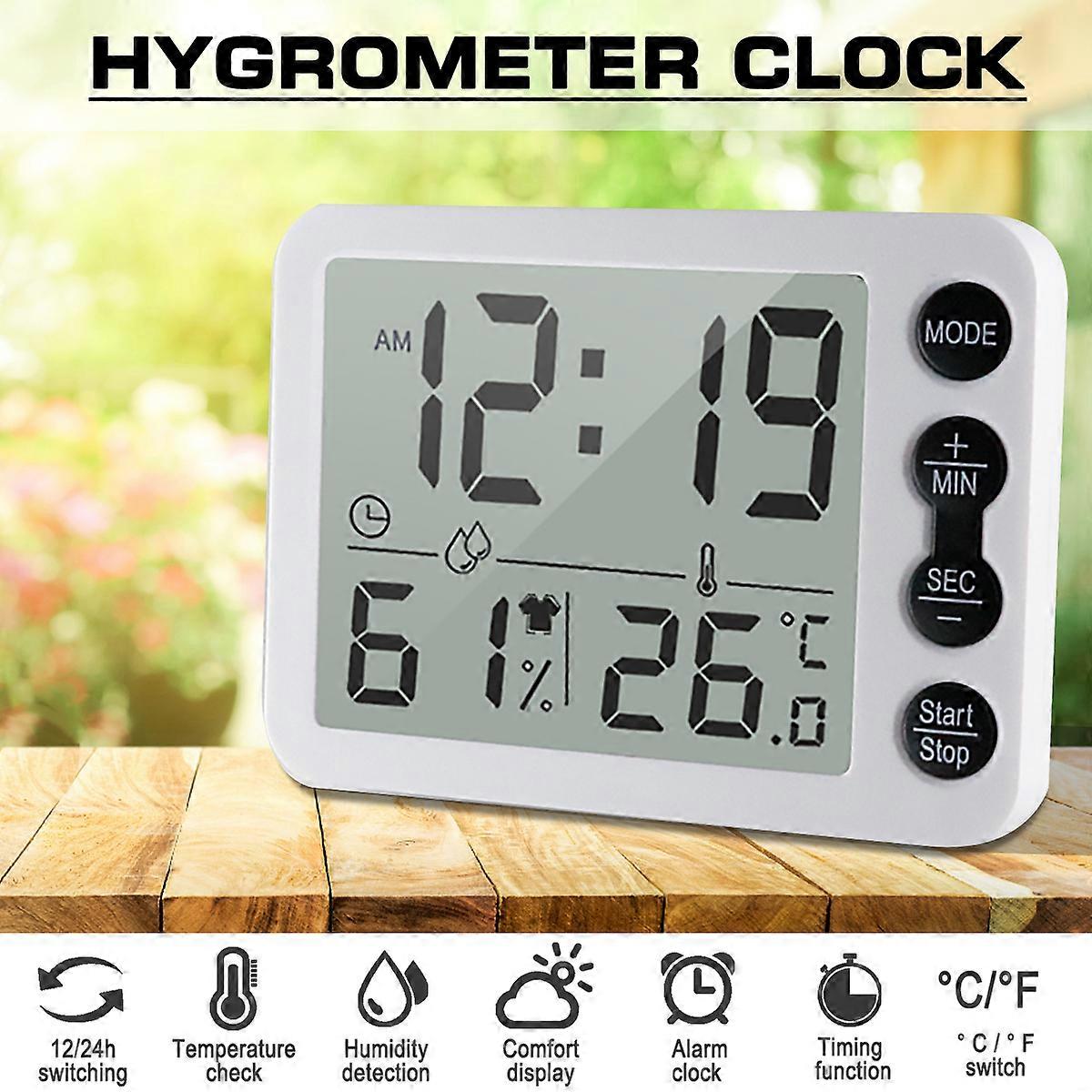 Modern Digital Clock Desktop Led Alarm Clock Temperature Humidity Electronic Table Clock