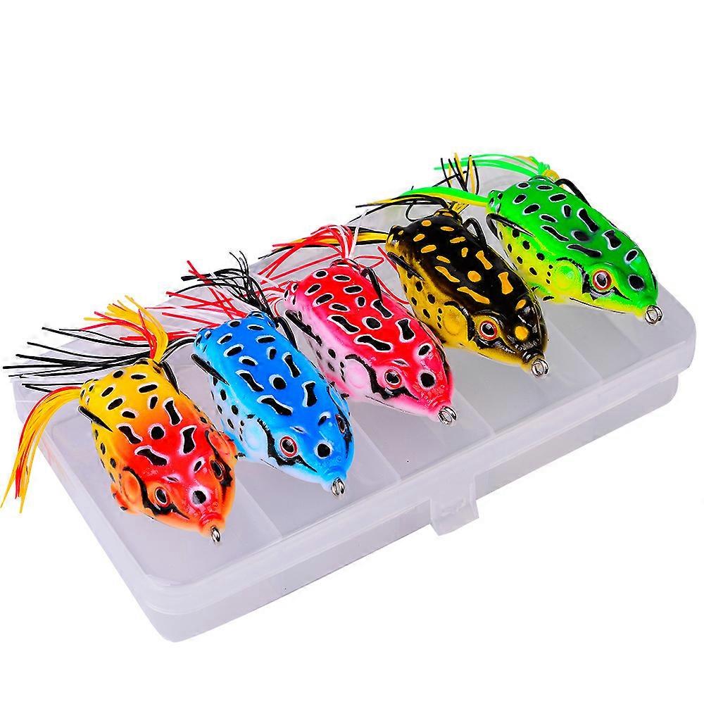 3D Eyed Frog Lures and Hooks, 5 Pack
