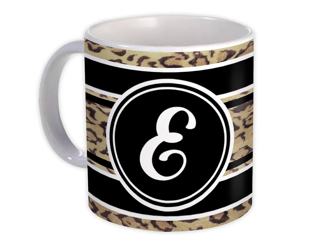 Gift Mug: Monogram Letter E Cheetah