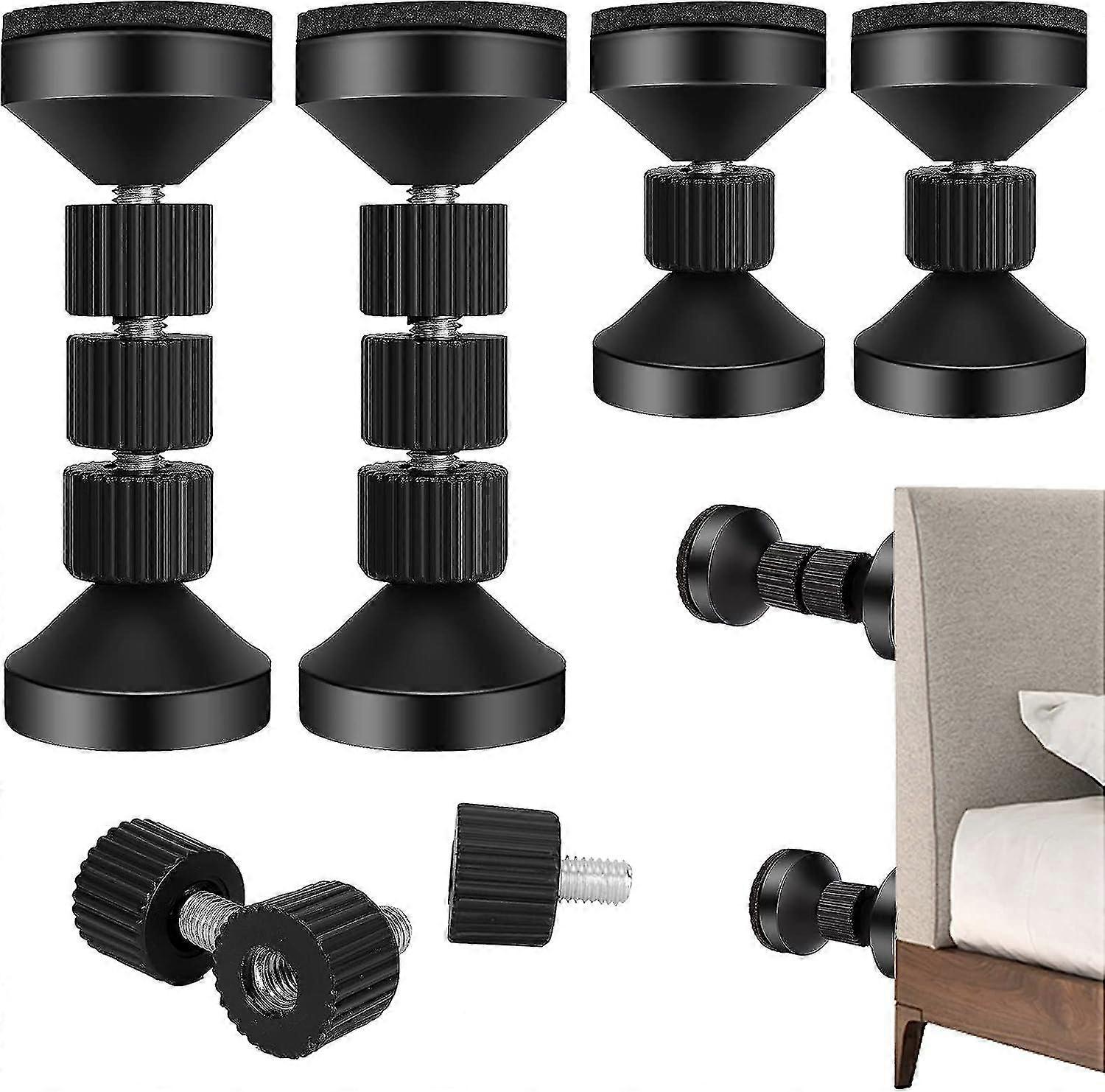 4pcs Adjustable Threaded Headboard Stoppers,bed Frame Anti-shake Tool,bedside Headboards Prevent Loosening Anti-shake Fixer,telescopic Support Headboa