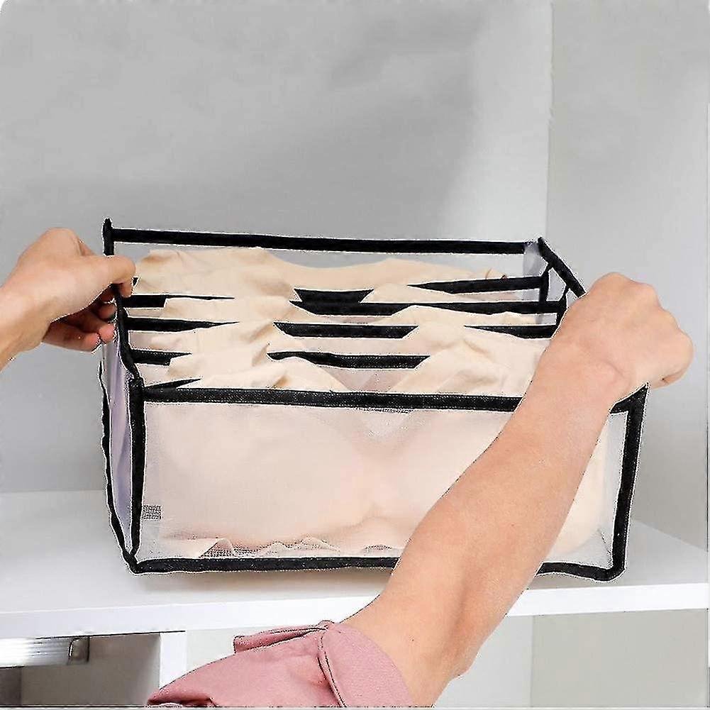 3PCS Foldable Underwear Storage Boxes,Sock Drawer Organizer Divider, 24 Cell Collapsible
