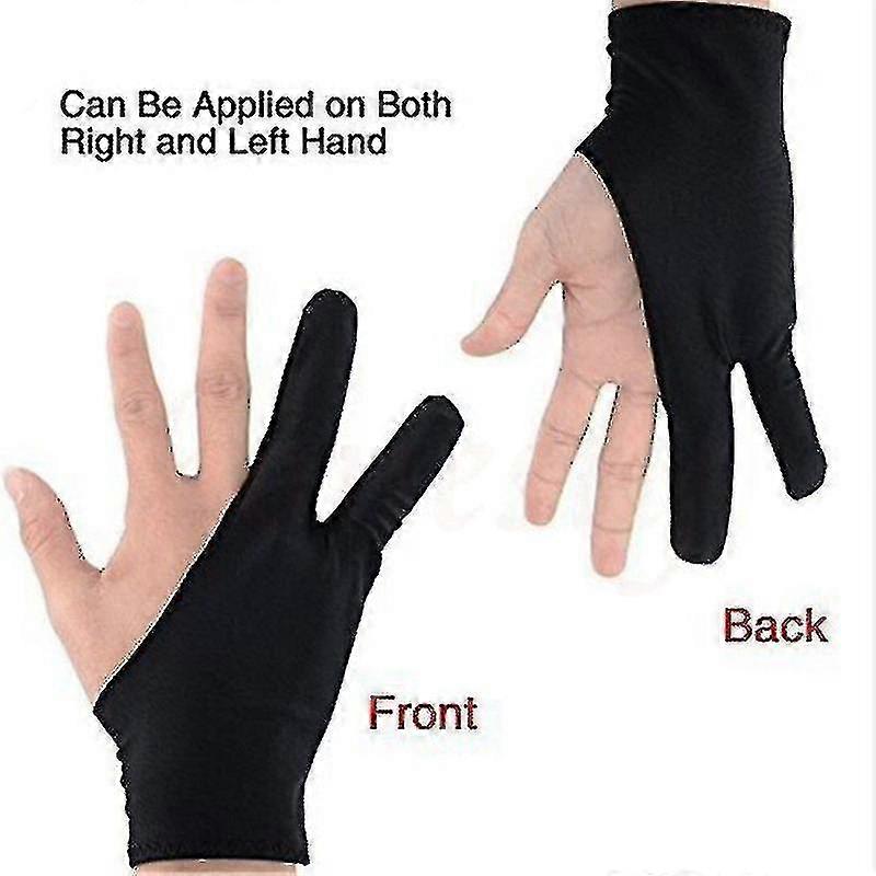 1 Pair Two Finger Anti-fouling Glove For Artist Drawing Graphic Tablet Pad