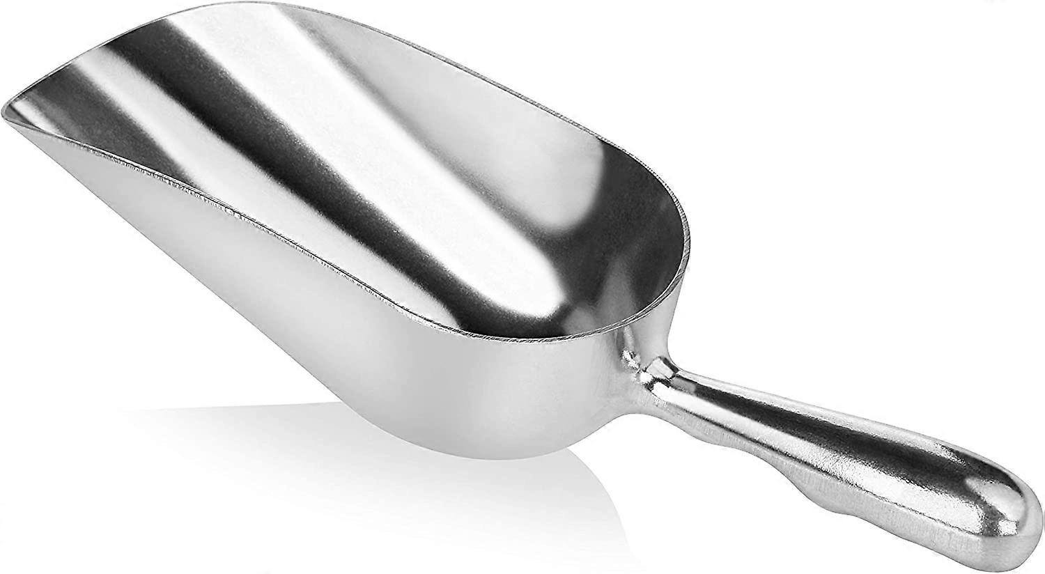 1 pack  cast aluminum round bottom ice cube tool scoop, silver