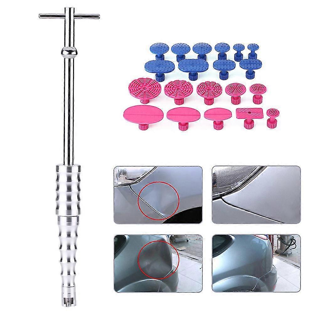Car Body Tools - Paintless Dent Repair Kit with T Bar Slide Hammer, Glue Puller Tabs, and Hail Removal