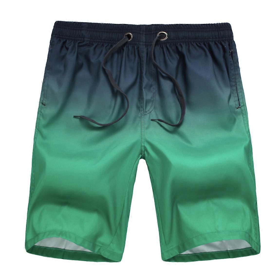 Quick-drying flower shorts gradient beach pants men's European and American plus size 5 five-point pants swimming trunks