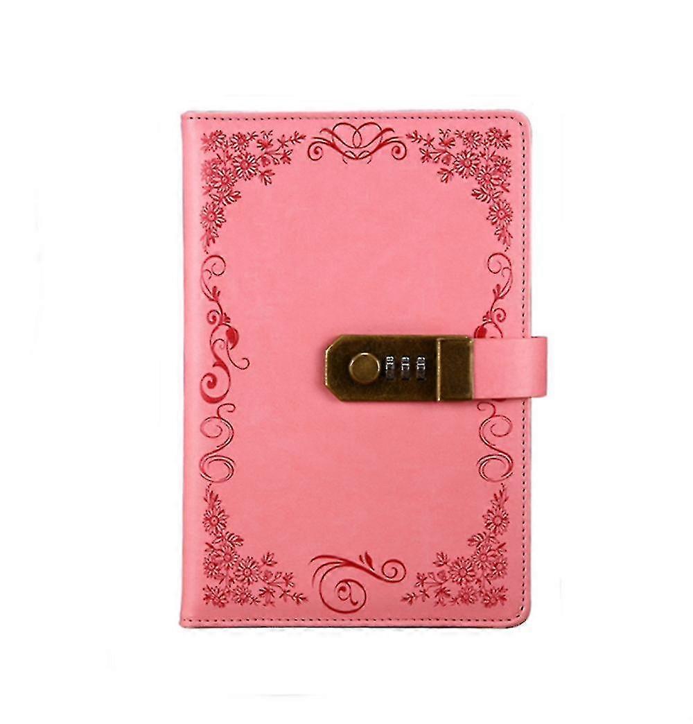 Vintage A5 Digital Password Notebook Pu Leather Locking Journal Notebook
