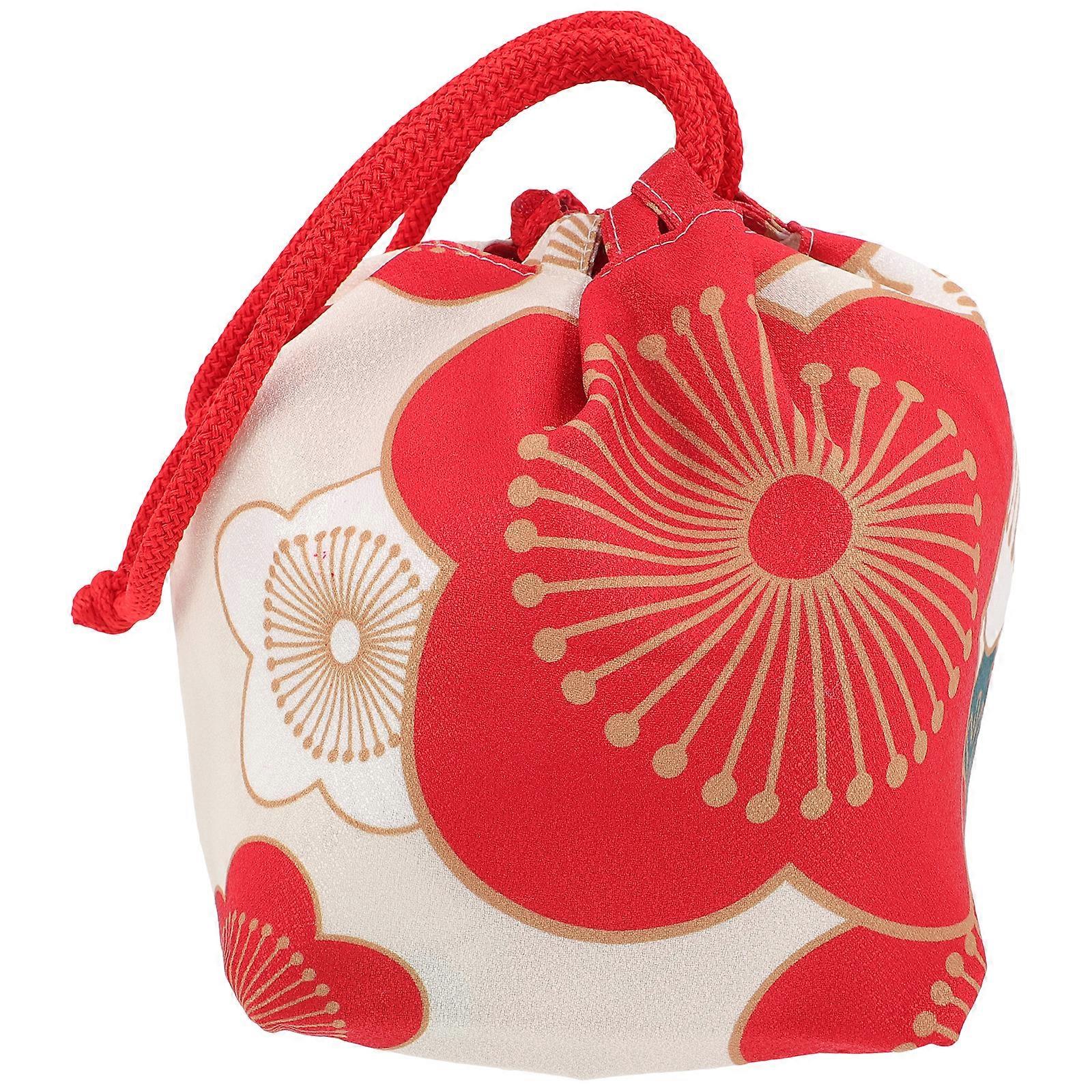 Japanese Style Drawstring Bag Japanese Kimono Purse Portable Phone Pouch