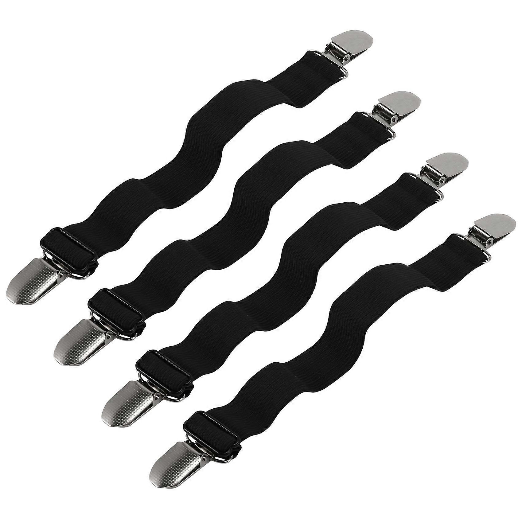 Bed Holder Straps, Corner Clips, Elastic Adjustable Fasteners Grippers for Mattresses (4PCS)