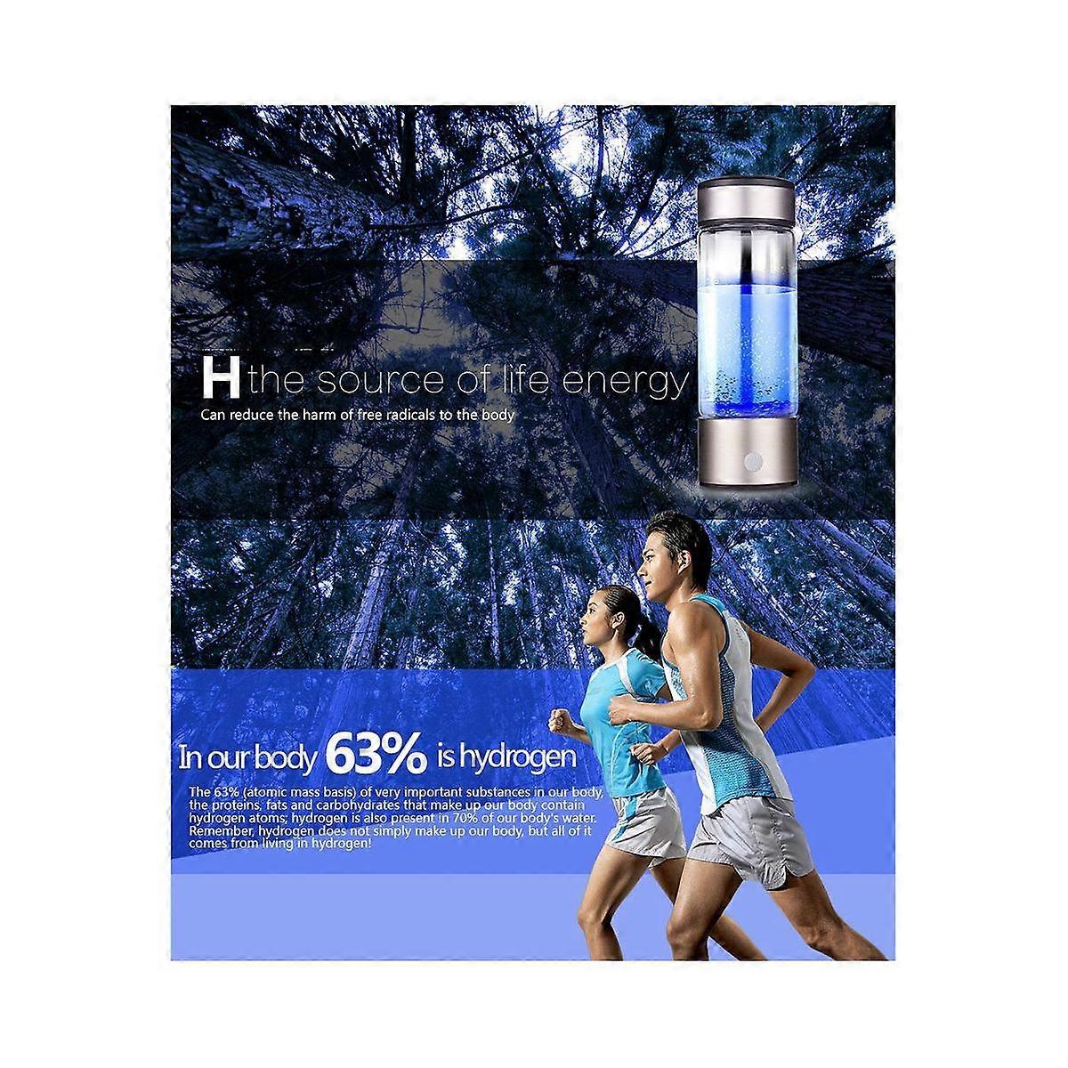 Titanium Portable Hydrogen-Rich Water Cup Water Ionizer Maker/Generator Super Antioxidants ORP Hydrogen 420ML