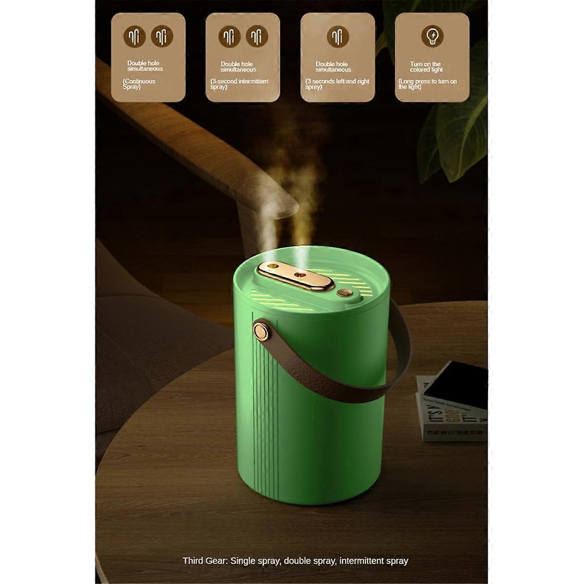 1.8L Double Nozzle Air Humidifier Silent Night Light Aromatherapy Oil Diffuser Humidifier for Home, Bedroom-A