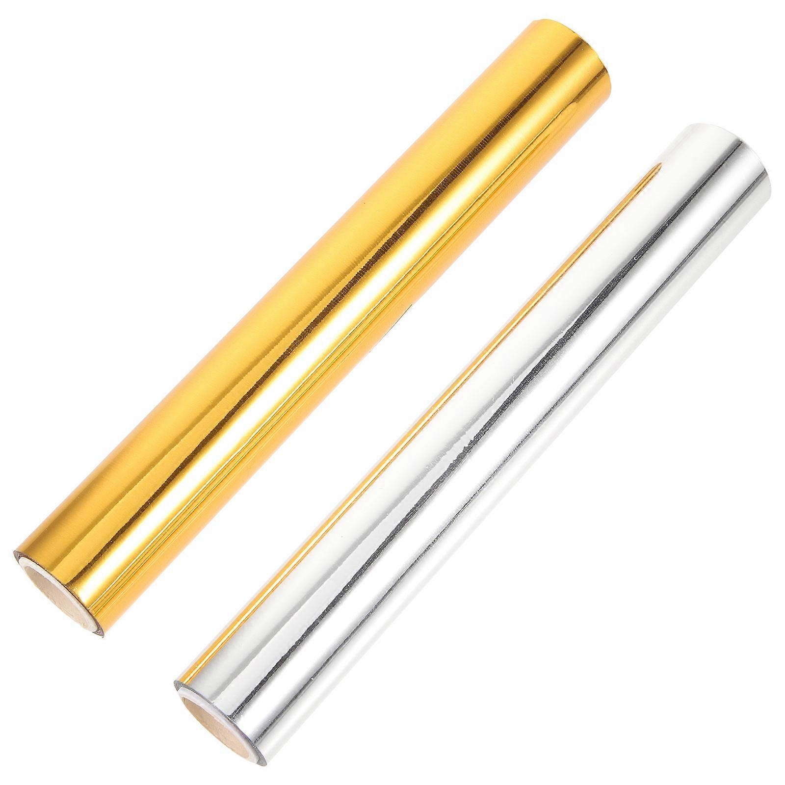 2 Rolls of Toner Reactive Foils Heat Transfer Foil Rolls Heat Activated Foils for Diy