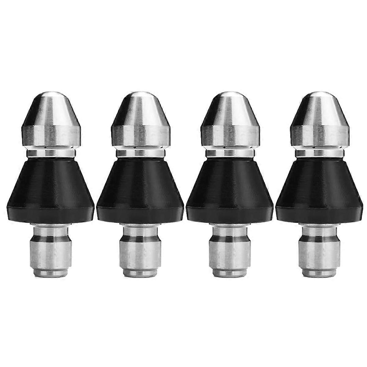 4PCS Sewer Cleaning Tool High Pressure Nozzle Pipe Unclogger Nozzle Sewer Jetter Nozzle 1/4 Inch Quickly Connector,A