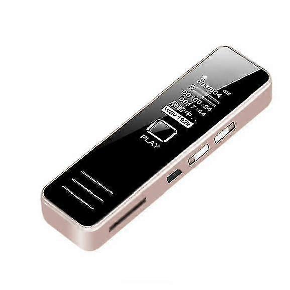 Digital optager med Mp3-afspiller i 20 timers optagelse til interviews, foredrag, møder (rosaguld)