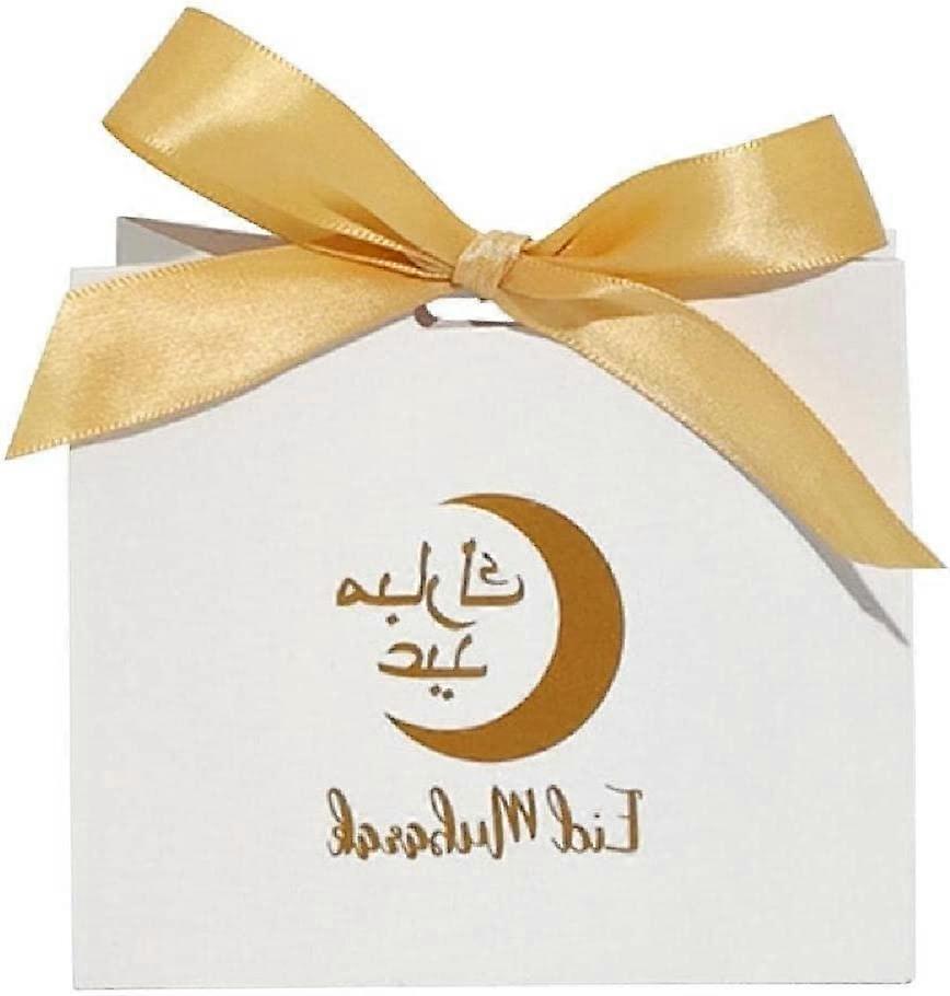 yellow 10pcs chocolate multifunctional storage box with ribbons Eid candy box snack gift Eid candy box