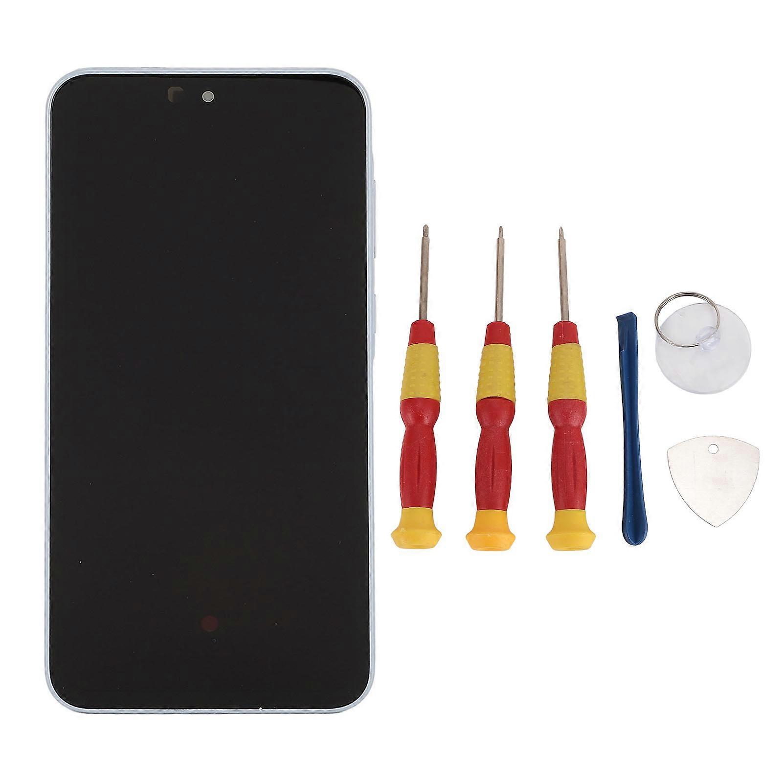 Phone Screen Replacement with Tools Frame Phone Display Digitizer Assembly for A35 5G Phone Repairing Blue