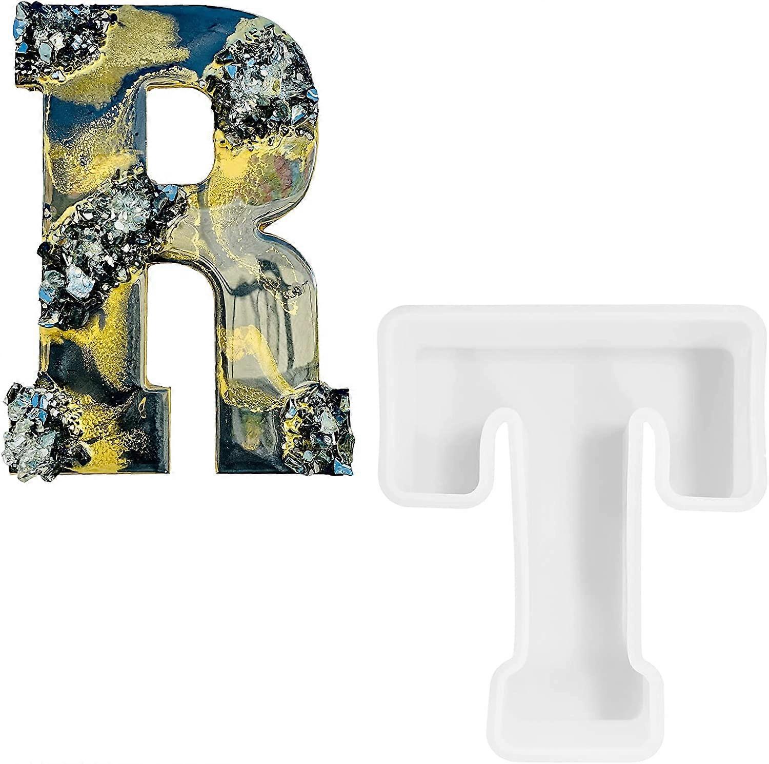 Large T Mold for Resin Casting 3D Alphabet Letter, Silicone Epoxy Mould 4-Inch