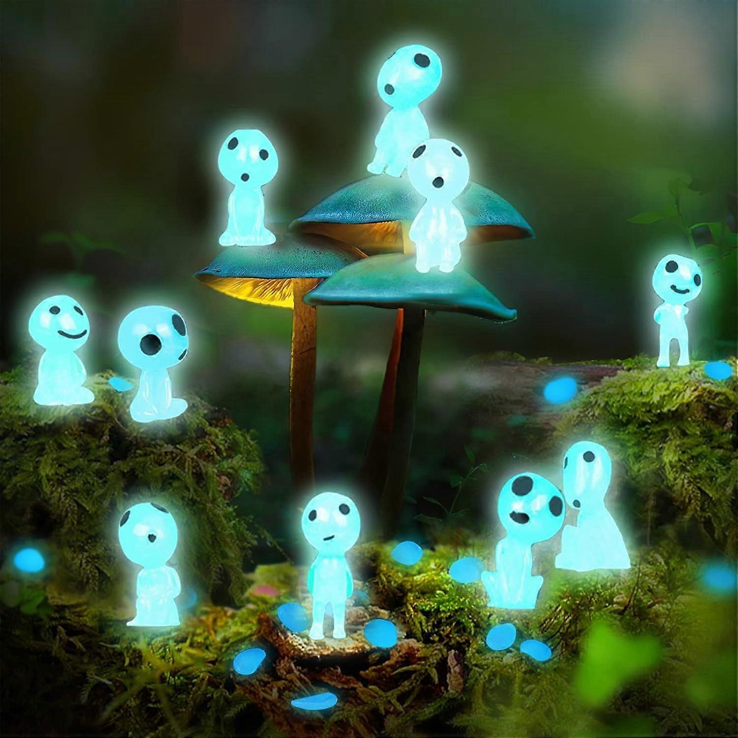 10 قطع تمثال الأميرة مونونوكي تضيء شجرة الجان شجرة التماثيل حديقة صغيرة الديكور للداخلية والخارجية فناء المنزل في الهواء الطلق