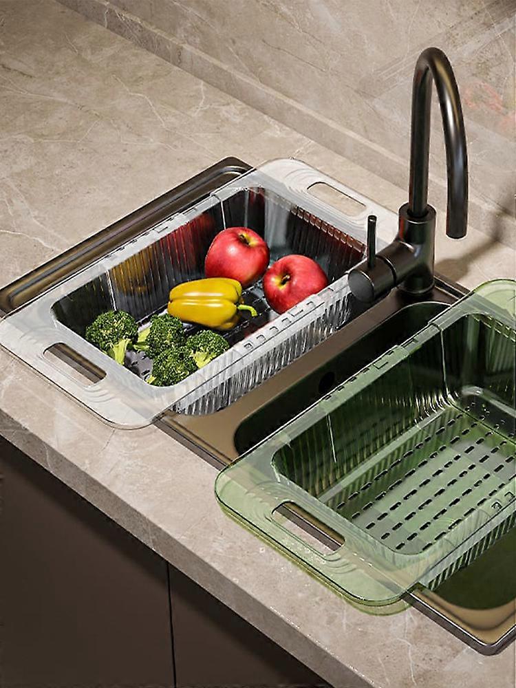 Durable Extendable Kitchen Sink Basket, Adjustable Colander for Fruits and Vegetables