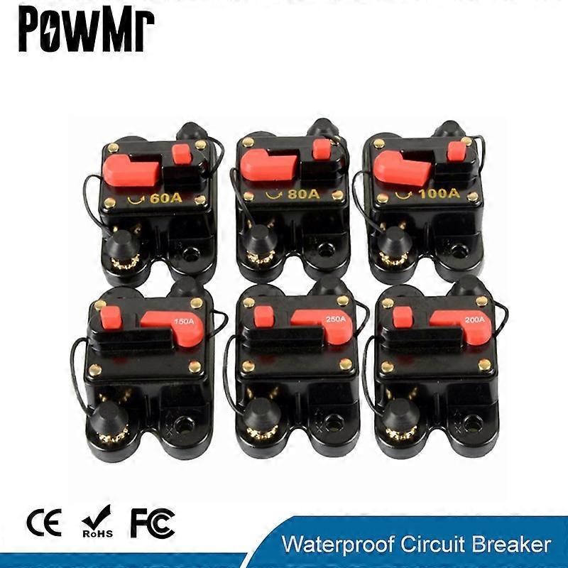 12V 24V DC Home Solar System Waterproof Circuit Breaker Reset Fuse Inverter