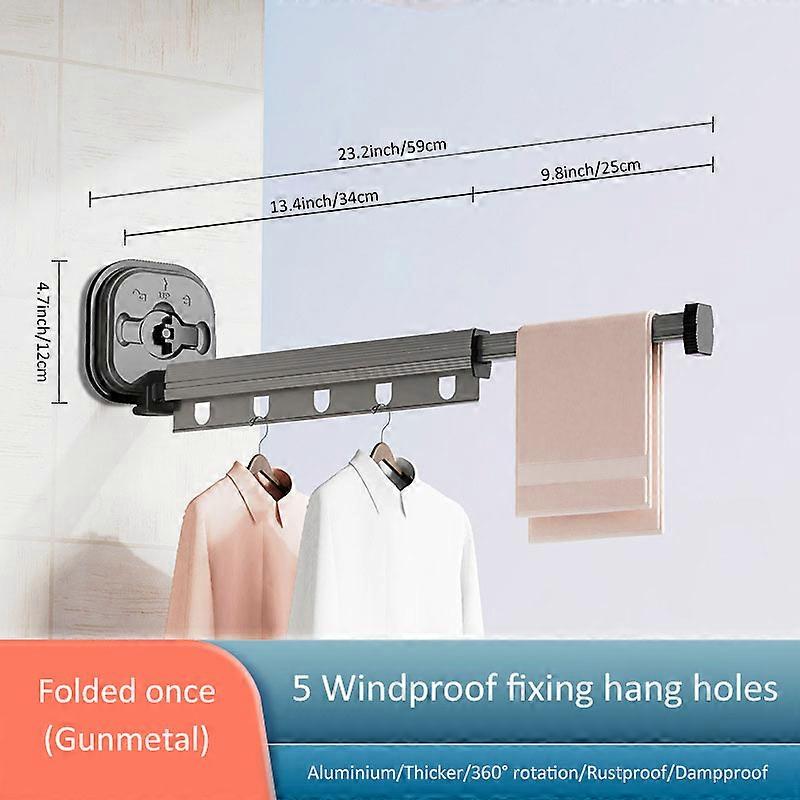 1 Pc No Punching Wall Mounted Clothes Hanger Retractable Wall Mounted Laundry Drying Rack Collapsible Drying Racks Space Saving