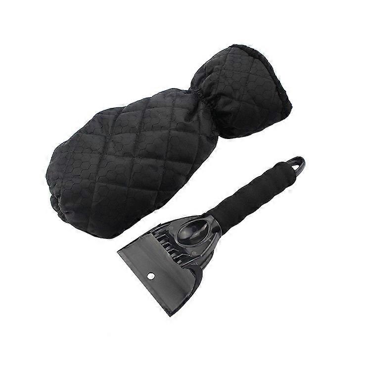 Ice Scraper, Ice Scraper With Glove, With Warm Inner Liner, Car Window1Set, Black)