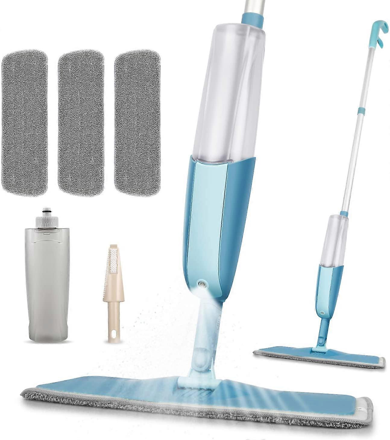MEXERRIS Mocio spray in microfibra per la pulizia dei pavimenti Wet Dry, 360 gradi Spin Microfiber Dust Mop con flacone ricaricabile da 410 ml Include 3 microfibe