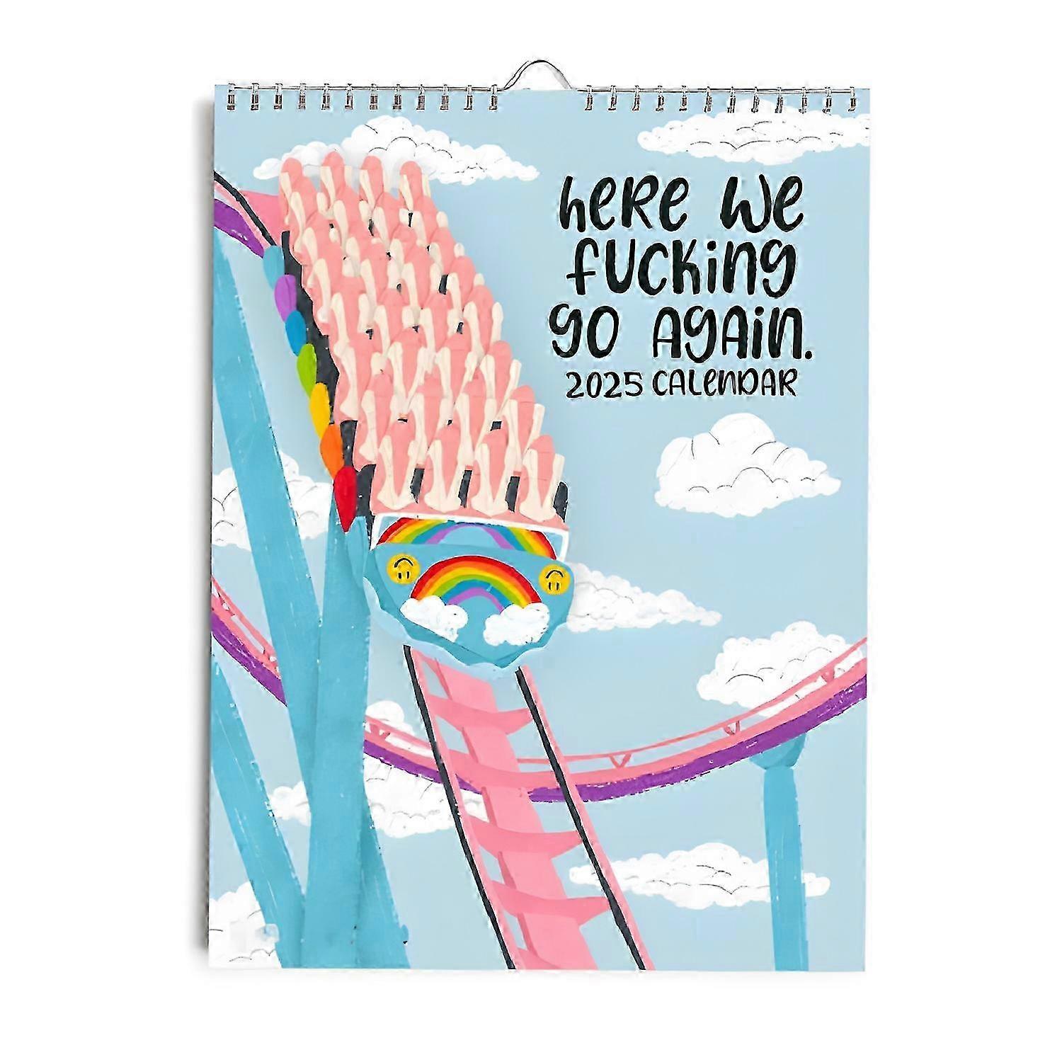 Here We Go Again Calendar 2025, Funny Calendar 2025 Planner, Novelty Planning Wall Calendar Note Pads for Home Office