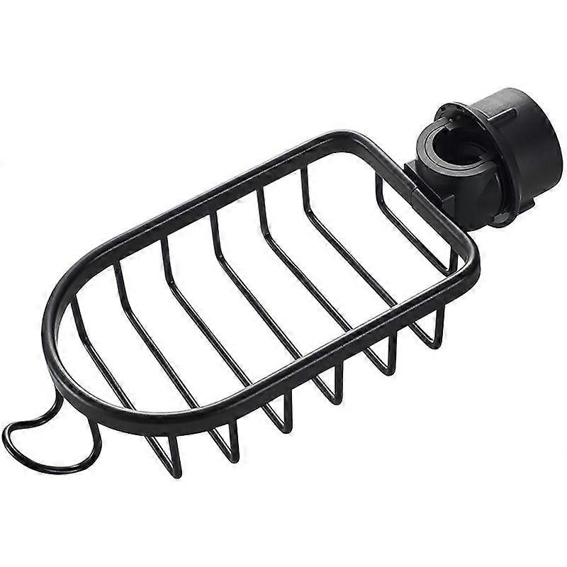 Sponge and Soap Rack: Black Sink Storage for Kitchen and Bathroom Essentials