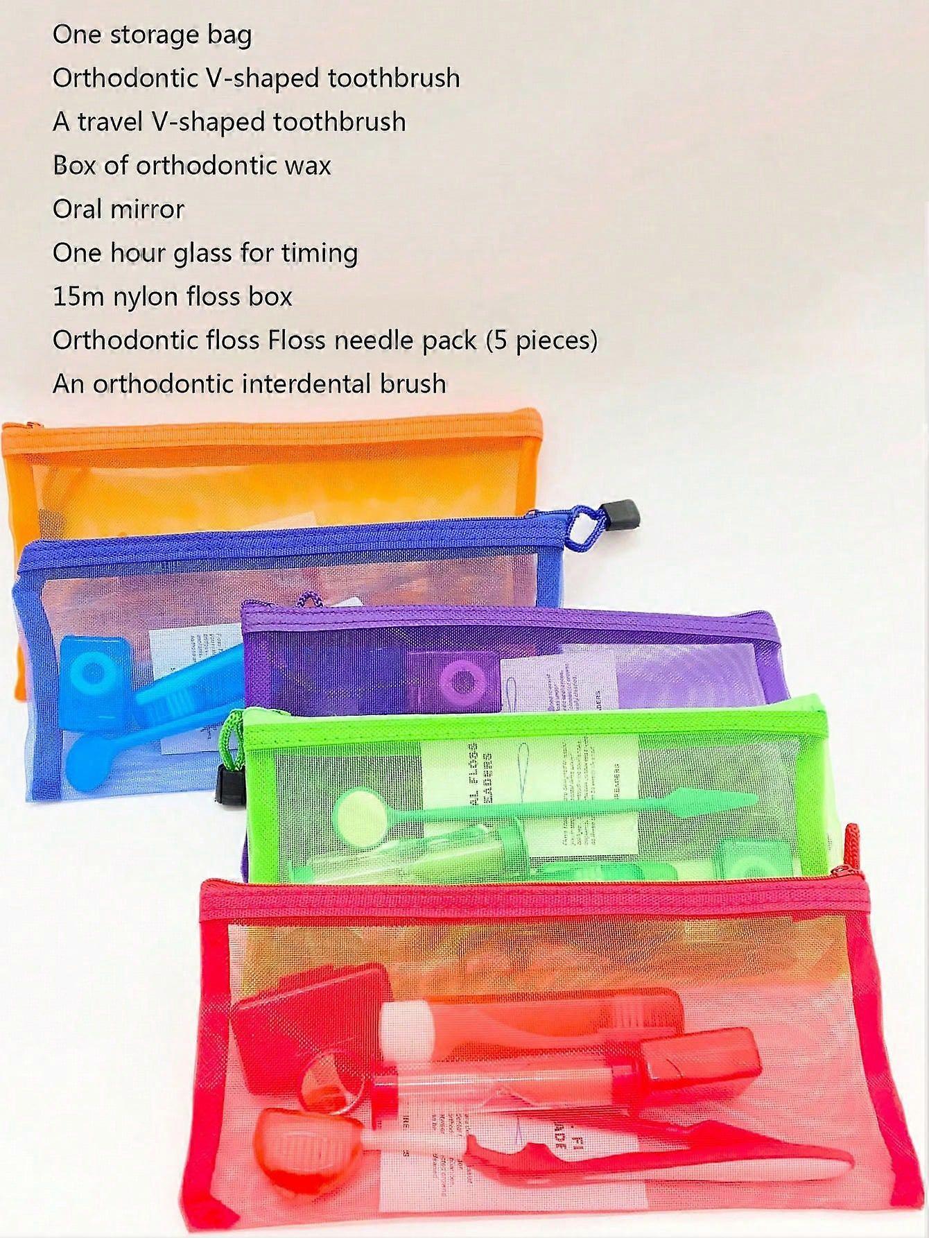 طقم صحة الفم المكون من 8 قطع ، مجموعة تقويم الأسنان لصحة الفم ، فرشاة أسنان ناعمة ، مجموعة مرايا الفم ، مجموعة تقويم الأسنان لصحة الفم