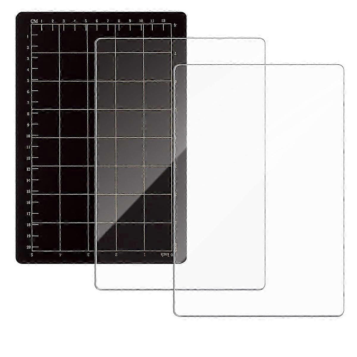 Die Mat Set,Magnetic Spacer with Card Size Grid & 2pcs Acrylic Cutting Mat for Die Cutting Machine Embossing Process