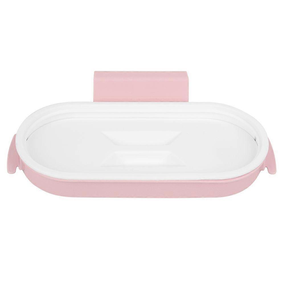 Trash Rack WallMounted No Punching Environmentally Friendly Garbage Bag Rack with Cover(Pink and White )