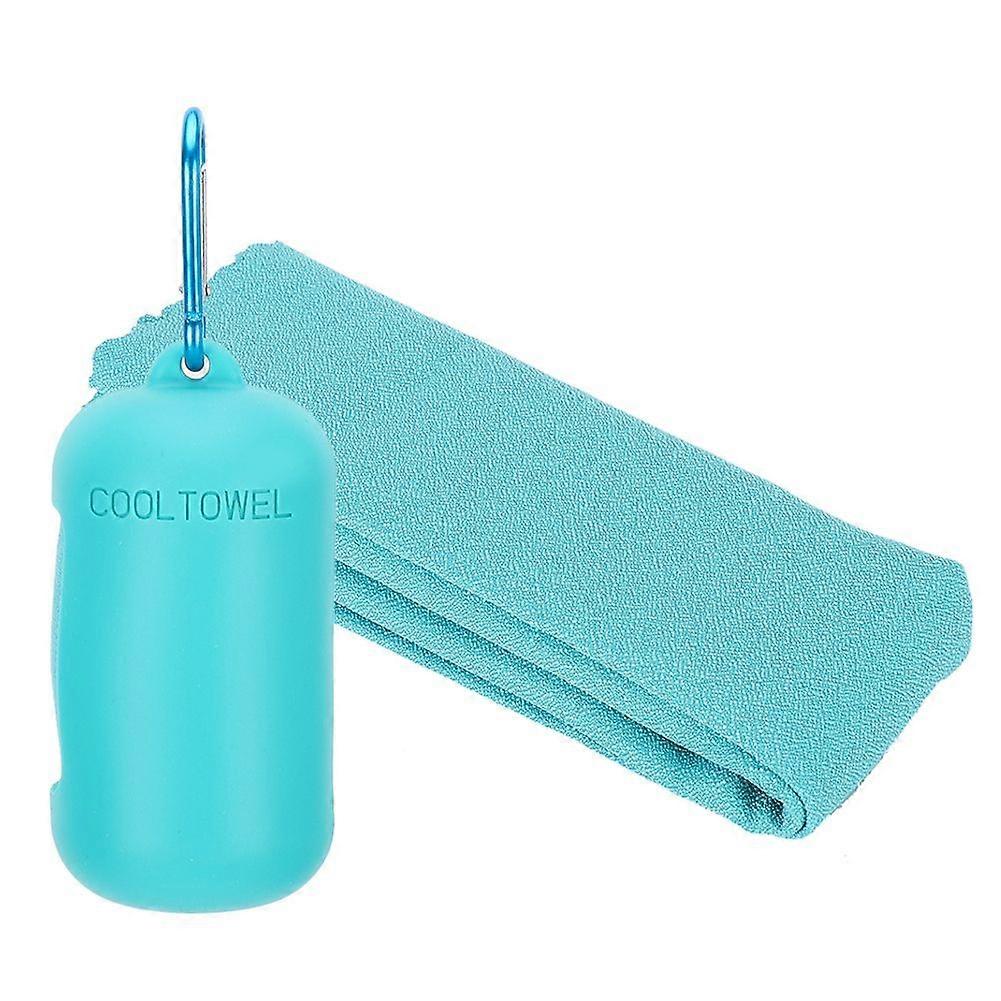 Kannettava mikrokuitu nopeasti kuivuva matkaurheilu jäähdytyssuihkupyyhe ulkoiluun (sininen)